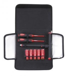 9PC 3/8"DR.T-HANDLE & SCREWDRIVER SET-1000V AC INSULATED -VDE TESTED AND GS APPROVAL