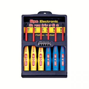 6PC INSULATED PRECISION SCREWDRIVER SET-SLOTTED & PHILLIPS